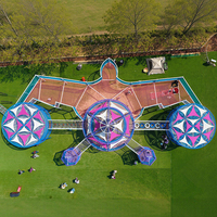 Equipo de Juego Infantil Personalizado para Exteriores, sin Motor, Estructura de Juego de Aventura Comercial con Toldo para Parques y Resorts