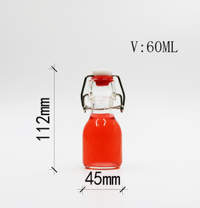 Top người bán Custom made 60ml 100ml Rỗng rõ ràng chai thủy tinh với Swing Top niêm phong mini rượu chai bán số lượng lớn - Product Image 1