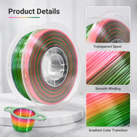 Filamen TPU 98A Pelangi 1.75mm dengan Warna Gradasi Cetak Elastis, Filamen 3D Semi Rigid Fleksibel untuk Grosir OEM