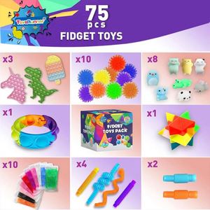 <b>Mini</b> Crochet Fidget Keychain Anxiety Relief Pocket Crochet Clicker Toy ADHD Focus 75pcs Spiner Fidget Novelty 3D <b>Printer</b> Toy - Product Image 2