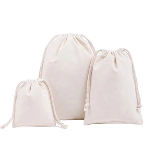Bolsas de Tela de Muselina Blanca Pequeñas, Orgánicas y Personalizadas, con Cordón, Bolsa de Algodón con Cordón y Logotipo - Product Image 1