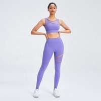 Combinaison de ski sexy pour femme, tenue de yoga, vêtement de sport en maille, legging de gym, soutien-gorge de fitness, haut de yoga