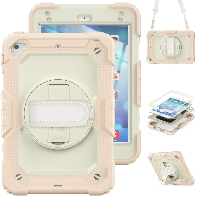 Hand Strap Armor Case for iPad Mini 4 5 2015 2019 7.9 360 Rotating Heavy Duty Tablet Cover Protective Shell