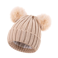 Gorro de Invierno de Lana 100% para Adultos, Marca de Lujo, con Logotipo Personalizado, Unisex, con Pompones Extraíbles para Viajar