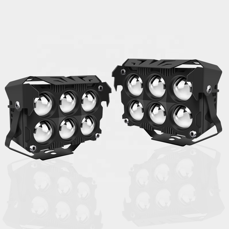 6x6 Lens High Brightness Motorcycle Spotlights Led Headlight Clover Driving Lights Work Light Fog Lamp DRL for Car Truck ATY