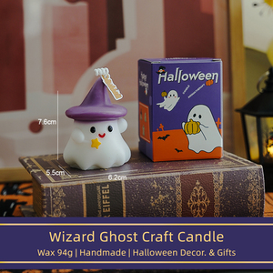 Velas de Fantasma de Halloween, Lindas y Espeluznantes Velas Aromáticas de Cera de Soja Blanca, Decoración para el Hogar en Navidad y Pascua, y para Uso en Bares - Product Image 6