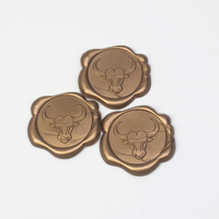 Sello de Cera 3D de Lujo en Bronce Antiguo, Adhesivo, con Diseño de Cabeza de Ciervo/Toro, para Invitaciones de Boda y Empaquetado