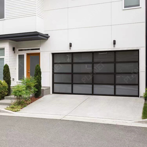 <span class=keywords><strong>Porte</strong></span> <span class=keywords><strong>de</strong></span> <span class=keywords><strong>garage</strong></span> sectionnelle en verre à vue complète en aluminium noir moderne, <span class=keywords><strong>type</strong></span> tendance, automatique, électrique, télécommandée - Product Image 5