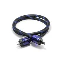 Câble d'alimentation US en gros, audiophile, gaine PVC, câble HiFi avec connecteur IEC C7 en forme de 8, prise bleue, en stock