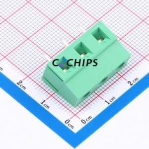 MX128-7.62-03P-GN01-Cu-Y-A Screw Terminal Block Through hole Component (THT),P=7.62mm Connector 1x3P 7.62mm Green Through Hole - Product Image 1