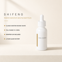 Flacon compte-gouttes en verre blanc nacré 30ml 50ml pour huiles essentielles, sérum et essence, personnalisable avec logo, vente en gros