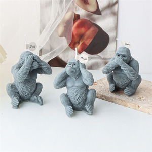 Lindo gorila silicona vela molde Animal yeso adornos hogar decoraciones fundición molde DIY aromaterapia vela hacer herramientas - Product Image 5