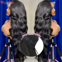 Perruques Lace Front 13x6 3D Body Wave avec cordon de serrage, en cheveux humains, dentelle HD transparente, sans colle, pour femmes