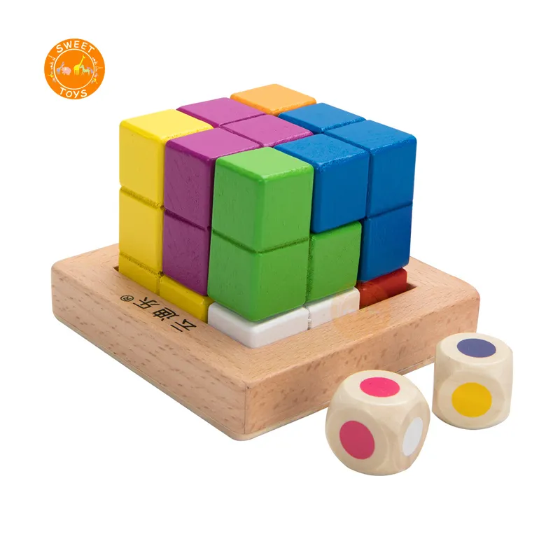 Wooden DIY Educational Intelligent Building Block Children Creative Puzzle Block Early Education Games Montessori Toy