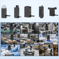 Gripper Elektrik 26mm Stroke 50N/100N Gaya Dapat Diatur 24VDC Plug & Play Mini Parallel Gripper Pengganti Pneumatik untuk Lengan Robot