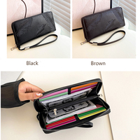 Dompet Pria Slim Kulit PU Hitam Logo Custom Dompet Pria Harga Terjangkau Sac a Main Homme En Cuir Portefeuille Pour Homme CD04