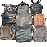 Bolsos de Hombre de Cuero Genuino Usados A13.4, Venta al por Mayor de Segunda Mano, Bolsos Cruzados Casuales, Colección Popular Favorita con Cierre