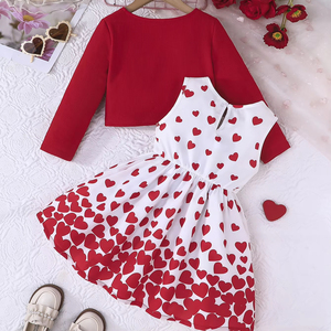 Autumn 4-7 Years Old Girls Clothing Sets Fashion Luxury Long Sleeved Jacket + Floral Print <strong>Dress</strong> Soft Shell Breathable <strong>Teenager</strong> - Product Image 2