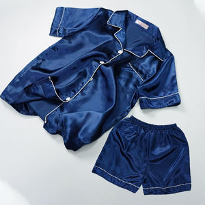 Women's Casual Oversized <b>Pajama</b> Set New Design <b>Short</b> Sleeve Breathable Ice <b>Silk</b> Soft Woven Fabric for Summer Autumn Spring - Product Image 2