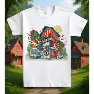 T-shirt Dragon Store unisex per adulti, design con stampa grafica bianca - Product Image 3