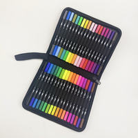 Ensemble de 36 couleurs de fibre laser double pointe art calligraphie dessin graphique aquarelle fineliner pinceau marqueur stylo avec étui en tissu