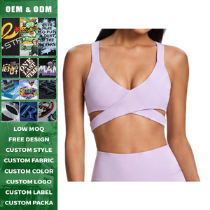 Soutien-gorge de sport simple à dos ouvert respirant avec logo personnalisé de haute qualité pour femme - Product Image 2