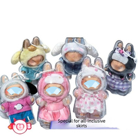 Étui de protection transparent pour la série de poupées Labubu Kitty – Coque de présentation transparente anti-poussière pour peluches et porte-clés