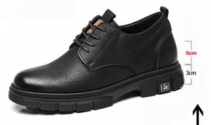 Zapatos Elevadores Invisibles para Aumentar la Estatura - Zapatos Oxford Formales con Cordones de Cuero Negro y Marrón - 6 cm y 8 cm Más Altos - Product Image 2