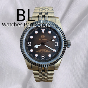 Montre BLIGER Personnalisable Vintage Bronze Diving Style NH35A Auto Mech Sapphire Crystal Snowflake Hand - Product Image 1