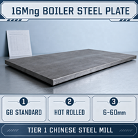 Tôle d'acier pour chaudière laminée à chaud de haute qualité 16Mng, norme GB, 6 à 60 mm, avec services de soudage et de découpe, Usine sidérurgique chinoise de premier plan