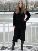 Meilleure Vente : Cardigan Long en Maille Lourde pour Femme, Modèle Hiver, Crocheté, Ouvert sur le Devant, Torsadé, avec Ceinture