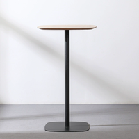 Nordic Art Design Table à thé Table de bar de petit déjeuner minimaliste Mdf et base en métal Table de barre haute carrée ovale blanche