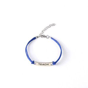 Pulsera de Letras Tejida a Mano, Banda de Cuerda Multicolor, Plata Tibetana, Joyería Unisex para Regalo - Product Image 3
