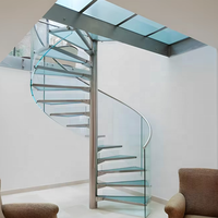 VIKO Escalier tournant tout en verre clair et transparent standard pour l'intérieur