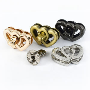 Meetee KY839 37*25mm 하드웨어 액세서리 핸드백 DIY 트위스트 잠금 걸쇠 합금 회전 버클 더블 하트 모양 가방 잠금 - Product Image 5