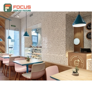 เคาน์เตอร์บริการร้านกาแฟสมัยใหม่ ชั้นวางกระจกโชว์สินค้า ฝาปิดแก้ว โซนเครื่องปรุง เคาน์เตอร์บริการหน้าร้าน - Product Image 3