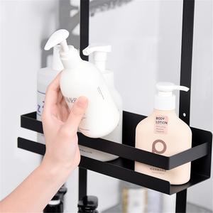 Porte-serviettes mural moderne en acier inoxydable à double niveau, design étanche pour la zone de douche - Product Image 2