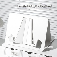 Support de lecture pliable portable en plastique et serre-livres ; Support de livre pour bureau d'étudiant ; Support de lecture pour bibliothèque ; Clip de lecture de voyage