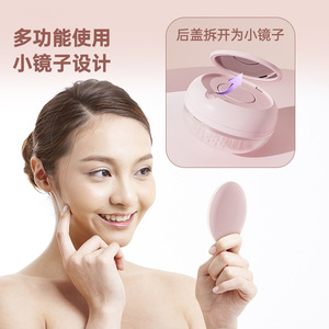 Portable Massage Comb Large Size Creamy White Cherry Blossom Pink Taro Purple One Button Hair Removal Travel Use - Product Image 4