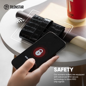 TILONSTAR TVW134 Cartera de Cuero Sintético con Patrón de Cocodrilo de Primera Calidad, Tarjetero para Dama con Múltiples Ranuras para Tarjetas, Cartera con Protección RFID - Product Image 5