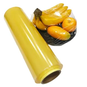 Golden PVC Cling Film 30cm Food Packaging Film Stretching Plastic Wrap for Big Rolls for Food Packaging