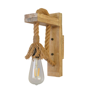 Lámpara de pared de madera antigua Retro de estilo Industrial fuente de luz LED hierro para dormitorio restaurante Rural Homestay cabecera decorativa - Product Image 3