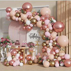<strong>Nude</strong> Pastel Pink Metallic Gold Matte White <strong>Balloons</strong> Rose Gold <strong>Balloon</strong> Garland Arch Kit for Wedding Bridal Birthday Decorations - Product Image 1