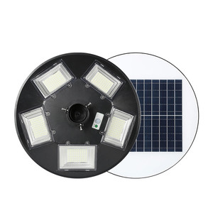 Ce Rohs haute qualité 300W et 500W LED lampadaire tout-en-un solaire UFO réverbère avec IP65 DC <span class=keywords><strong>batterie</strong></span> alimentation utilisation routière - Product Image 1