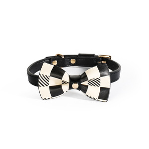 Classic Checkered Dog Leash <strong>and</strong> <strong>Collar</strong> Wholesale <strong>Detachable</strong> Leather Dog <strong>Collar</strong> Neck <strong>Collar</strong> with Scarf or Bow Tie - Product Image 5
