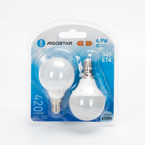 Lampadine LED A5 G45 a Risparmio Energetico 4.9W E14 6500K Residenziali in Plastica Nuove 2 Pezzi Retrofit/Aggiornamento 230V Spagna - Product Image 1