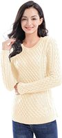 Pull-over en tricot torsadé à col rond pour femme, style coréen, à manches longues et élastique (personnalisable)