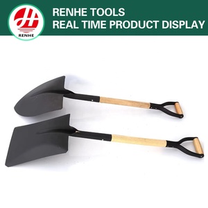 Outils agricoles avec poignée en Y en métal, <span class=keywords><strong>pelle</strong></span> <span class=keywords><strong>carrée</strong></span> agricole avec manche en bois - Product Image 2