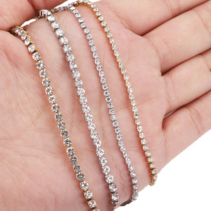 2/3mm Edelstahl Tennis Kette Halskette mit Silber vergoldung Zirkon Schmuck für Hochzeit oder Verlobung für Männer Frauen - Product Image 5