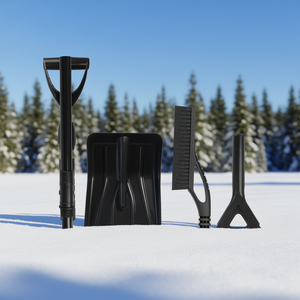 Pala para nieve multifunción, mango ligero de aluminio con agarre en D, portátil, color negro, para quitar nieve, acampar y hacer senderismo - Product Image 2